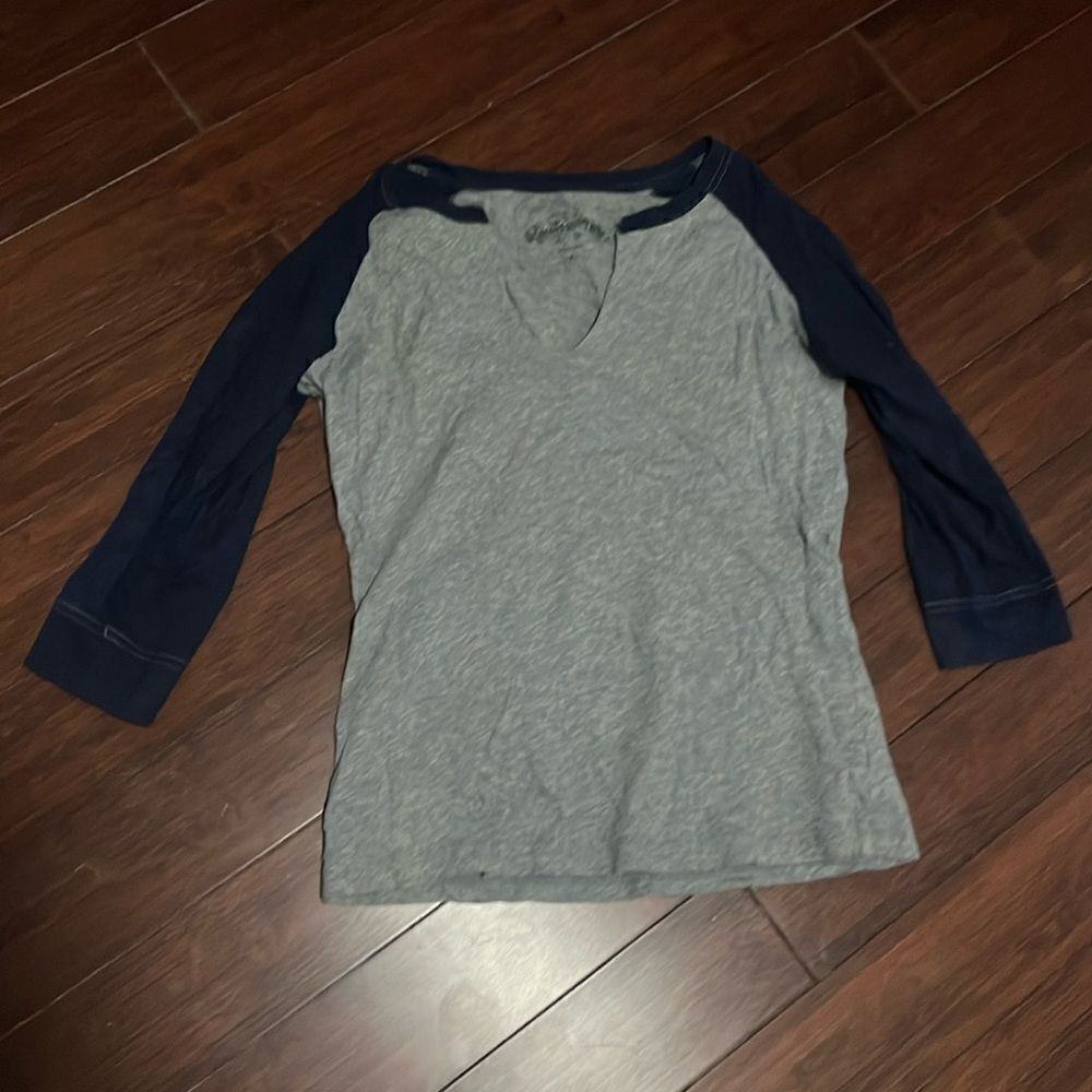 Long Sleeve Baseball T - Women's Large - Navy & Gray T Shirt - Like New